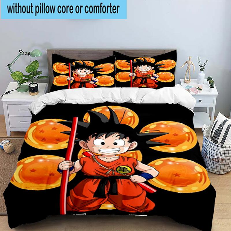 3PCS Goku Anime 3pcs Bedding,Including 3PCS Duvet Cover And 2pcs Pillowcases Perfect for Christmas,Ideal for Bedroom, Dormitory