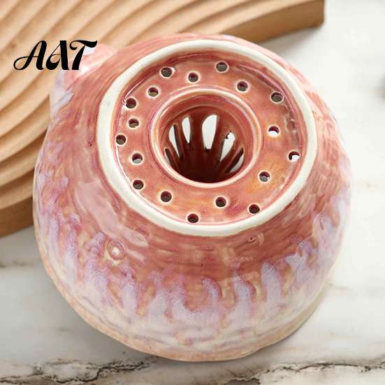 Healthy Meal Prep Gadget Ceramic Berry Swirl Washing Bowl, Self Spinning Fruit Colander Rotating with Drain Holes, Kitchen Tool for Strawberries