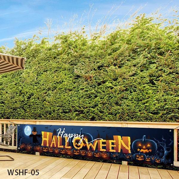 Баннер «Счастливый Хэллоуин» с тыквой, ужас, кровавый отпечаток руки, украшения для двора, в помещении, на открытом воздухе, 50x300 см, 1 шт., баннер на Хэллоуин