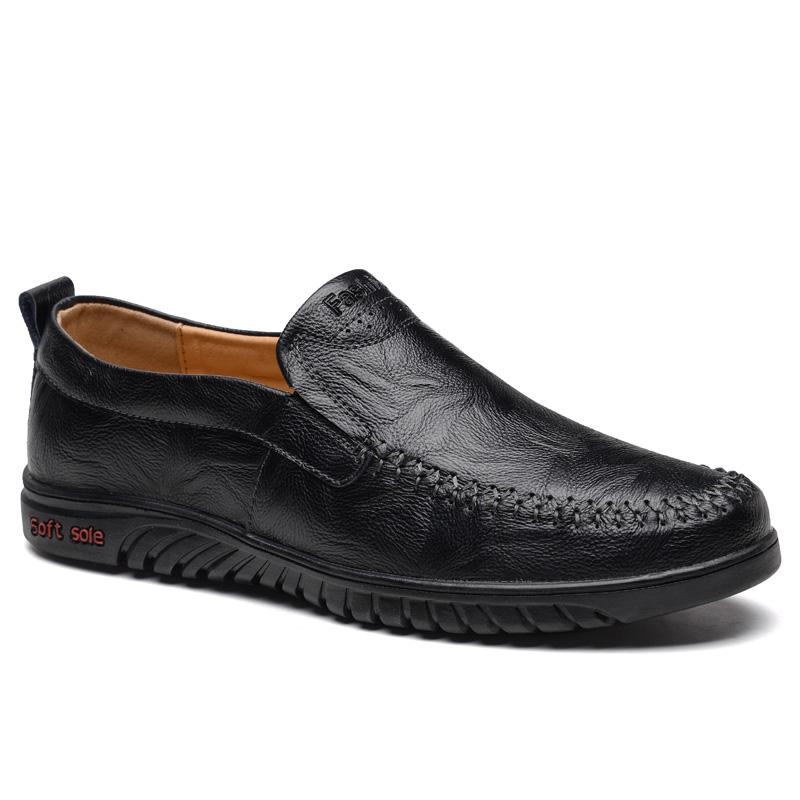 Мужская повседневная обувь Кожаная обувь ручной работы Мужские туфли большого размера для вождения