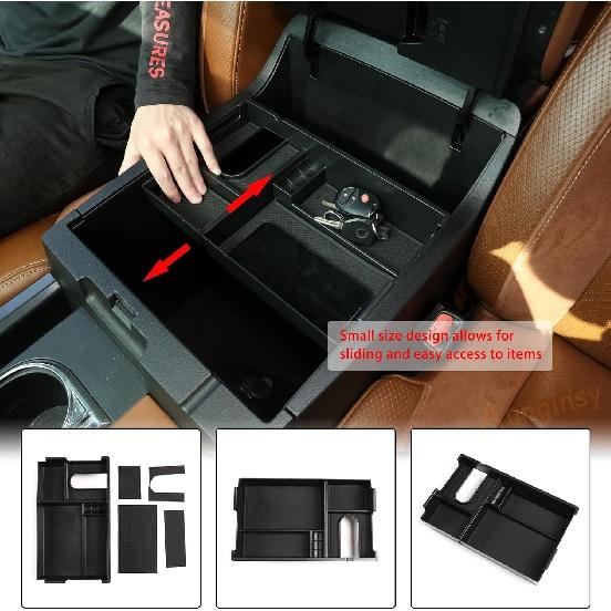 Ящик для хранения автомобильного подлокотника, совместимый с Toyota Tundra 2007-2021/Sequoia 2008-2020, органайзер для центральной консоли, лоток для хранения подлокотника, вторичный ящик для хранения