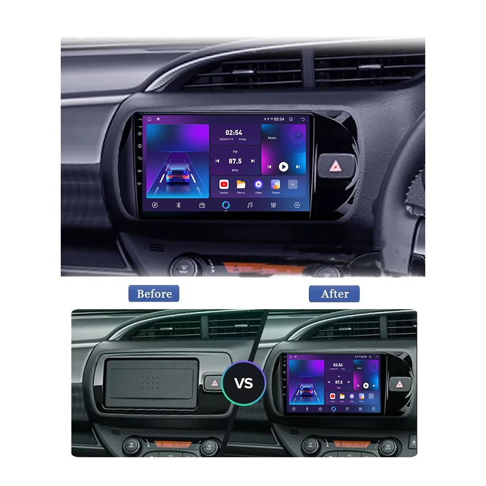 Android Car Radio для Toyota Vitz 2014-2020 Мультимедийный проигрыватель Головное устройство Стерео GPS Навигация BT WIFI 1+16 ГБ