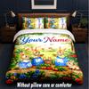 Forest Nature Theme Custom Text Or Name 3Pcs Bedding Set,1 Flat Sheet & 2 Pillowcases Personalized Home Bedding