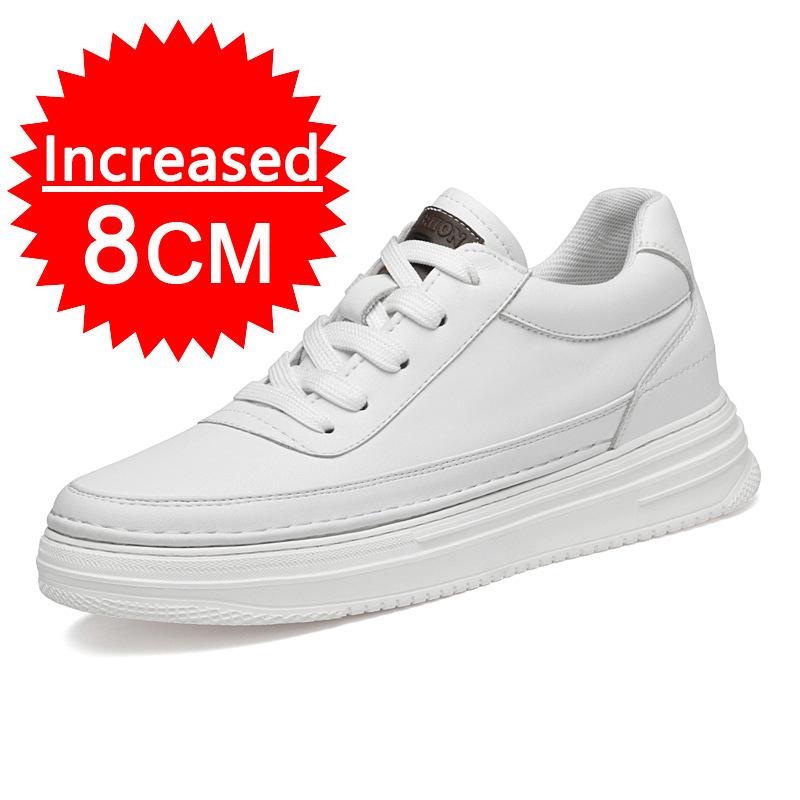 Men Leather 6/8CM Invisible Inner Height Increasing Shoes Outdoor Fashion For With Thick Soles Breathable Men Shoes Formal Shoes