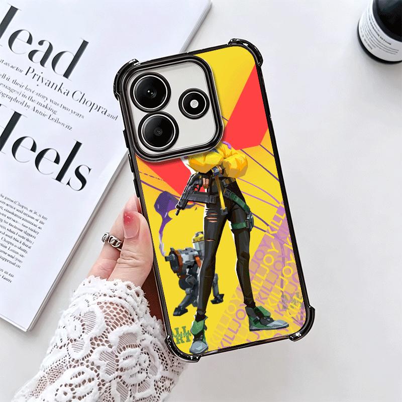 Мягкий чехол для телефона V-Valorant Killjoy для Xiaomi Redmi Note 14 15 Pro Plus 13 12 11S 11T 5G 10 9S 9 Покрытие Защита от падения Fundas