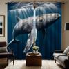 2 шт. HD глубоководный кит декоративная занавеска с синей завязкой цифровая печатная занавеска украшение для дома стиль украшение гостиная спальня