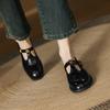 New Casual Low-heeled Flat Shoes, Soft-soled Single Shoes, One-pedal Large-size Shoes, Women's Leather Shoes, Round Head In All Seasons