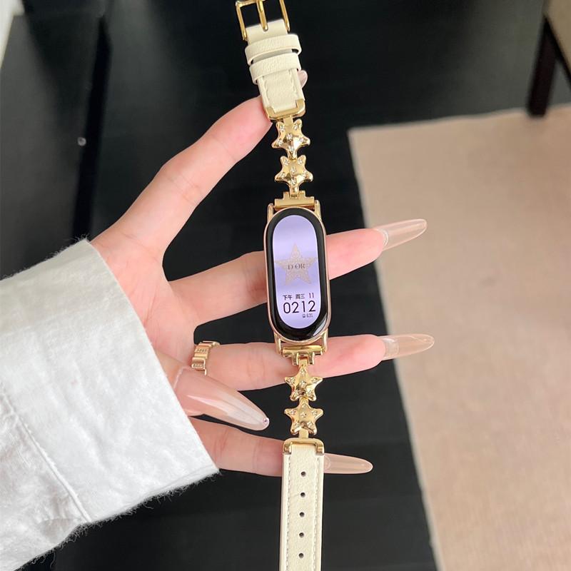 Роскошный кожаный ремешок-бабочка для Xiaomi Mi Band 9 8, ремешок для умных часов Mi Band 8 9 Pro, спортивный браслет, сменный красный ремешок для часов mi watch 4