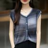 Women's Wool Sleeveless Cardigan 50% Silk 50% Wool Spring and Summer Wool Short Sleeve Sleeveless Vest Soft and Comfortable