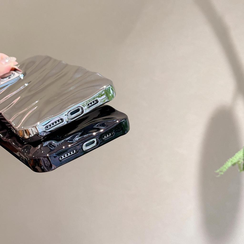 3D Гальванизированный Чехол с Текстурой Морщин для iPhone 16 Pro Max, Совместим с Apple 15/14/13, Премиальное Ощущение