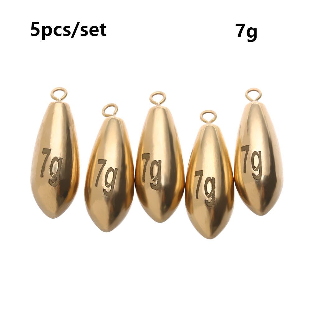 5pcs Split Line Sinkers Additional Weight Sinker Hook Connector Brass Fishing Lead fall