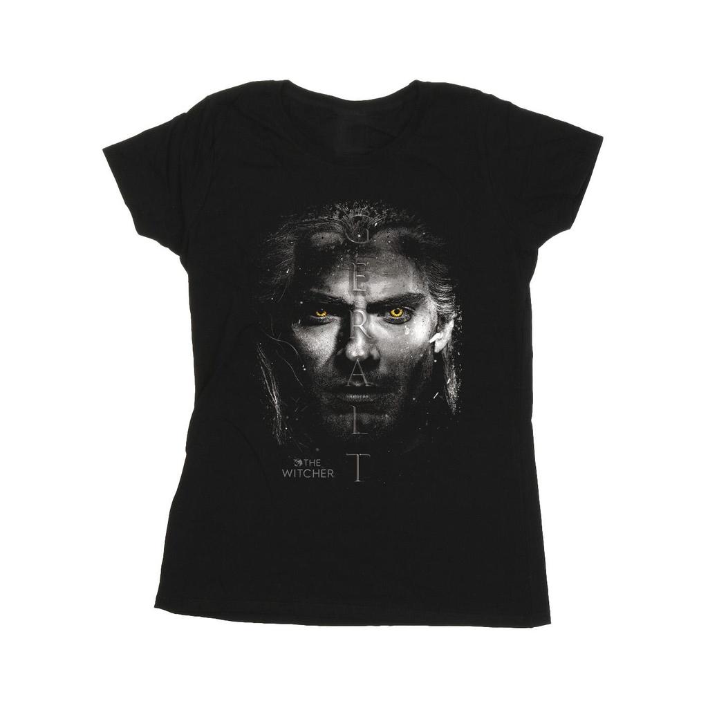 Netflix Womens/Ladies The Witcher Geralt Stare Cotton T-Shirt