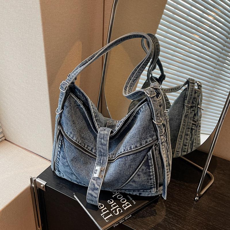 Джинсовая сумка женская большой вместимости новая летняя универсальная на плечо, сумка-мессенджер, классная сумка-тоут