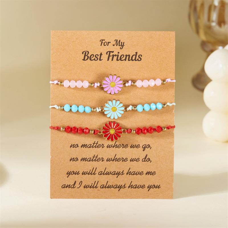 Vintage Sunflower Couple Bracelet For Women And Men Hand Woven Chain Daisies Charm Lucky Friendship Fashion Jewelry