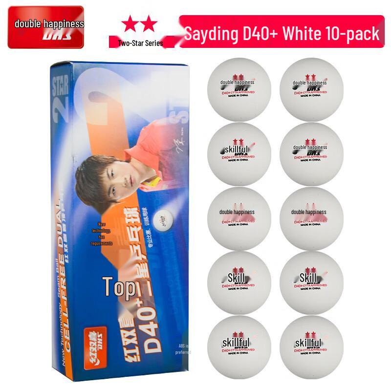 Red Double Happiness Sai Ding 3-Star Table Tennis Balls