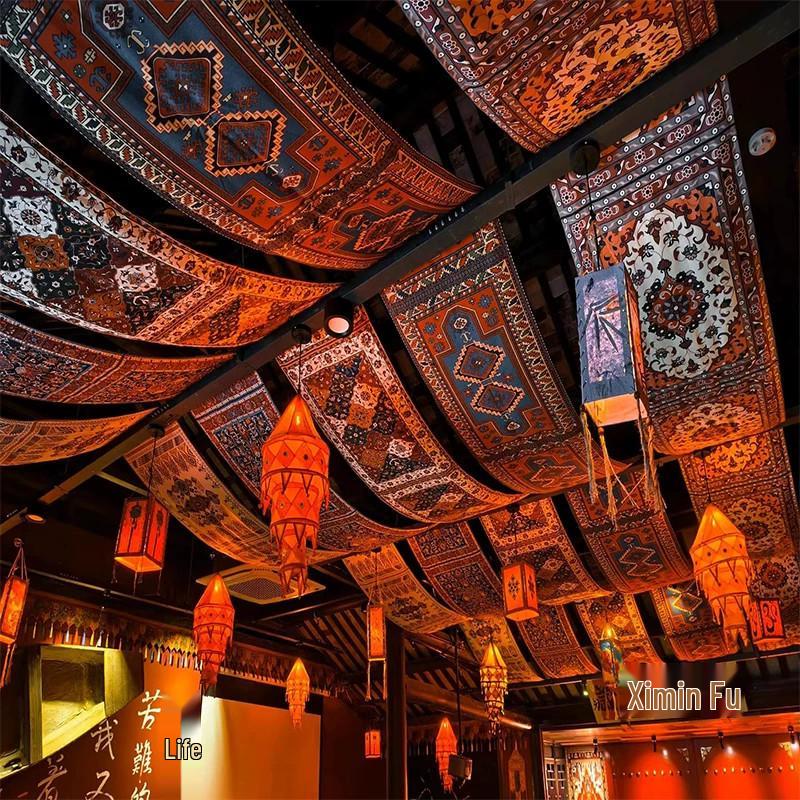 Luxury Ethnic Tavern-Style Canopy: Persian-Inspired Decorative Ceiling Cloth