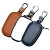 Unisex Women Men Keychain Keyrings Waist Hanging Car Key Bag Case Zip-up Hanging Keyrings Leather Accessories