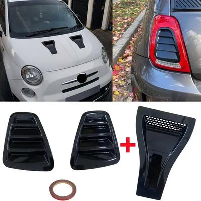 Для Fiat Abarth 500 595 695 2016-2024 Вентиляционные отверстия капота Капот Передний вентиляционный лючок + Задняя крышка заднего фонаря Детали экстерьера автомобиля Карбон