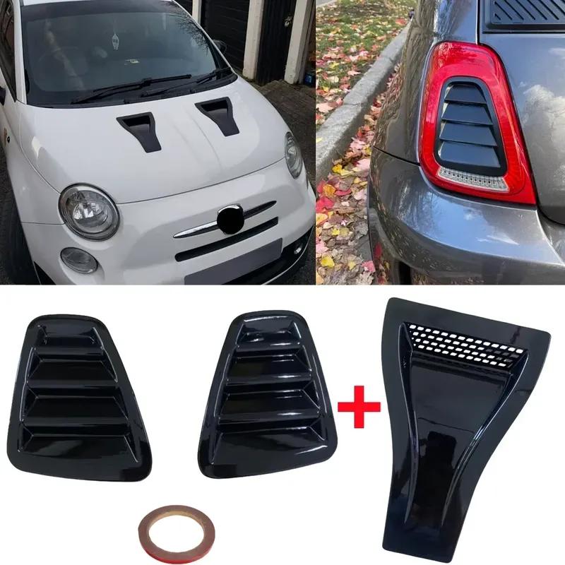 Для Fiat Abarth 500 595 695 2016-2024 Вентиляционные отверстия капота Капот Передний вентиляционный лючок + Задняя крышка заднего фонаря Детали экстерьера автомобиля Карбон