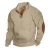 2025 Spring/Autumn Men's European Size Stand Collar Long Sleeve Jacquard Knit Sweater for Casual Outdoor Wear.