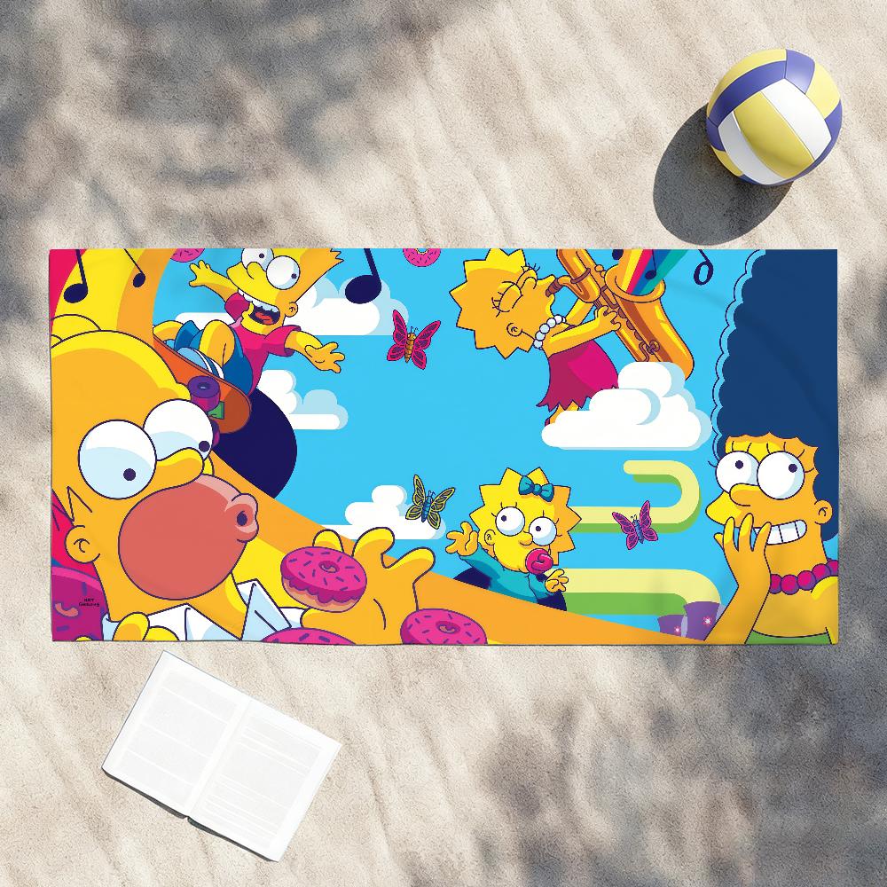 Мультяшное полотенце The S-simpsons Полотенца для пляжей, студий йоги, спортзалов, горячих источников, бассейнов и пикников