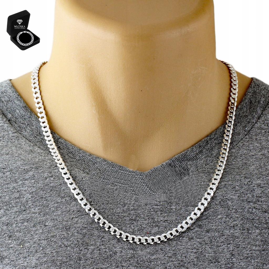 Silver Chain Men' Chain SILVER 925 5mm ITALIAN Armor + FREE