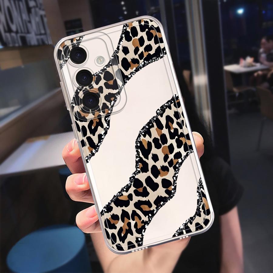 Минималистичный чехол с леопардовым принтом для телефона Samsung Galaxy A57 A54 A15 A34 A35 A55 A56 A25 A51 A36 A37 A52 A14 A16 A52 A17 A26 A24