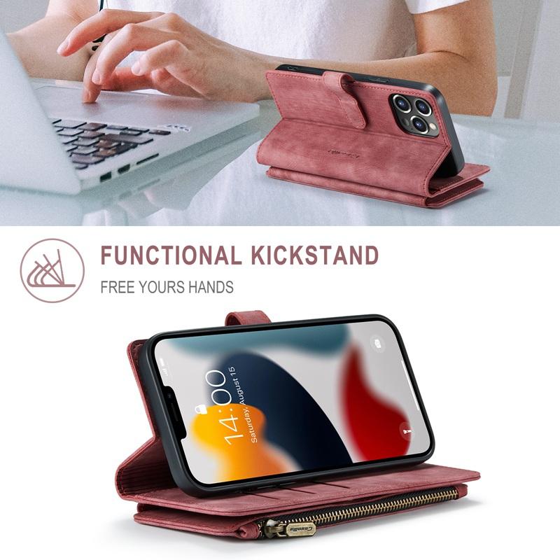 CaseMe Матовый двухслойный кошелек из искусственной кожи в стиле ретро для iPhone Samsung Xiaomi Многофункциональные откидные чехлы с 10 держателями для карт