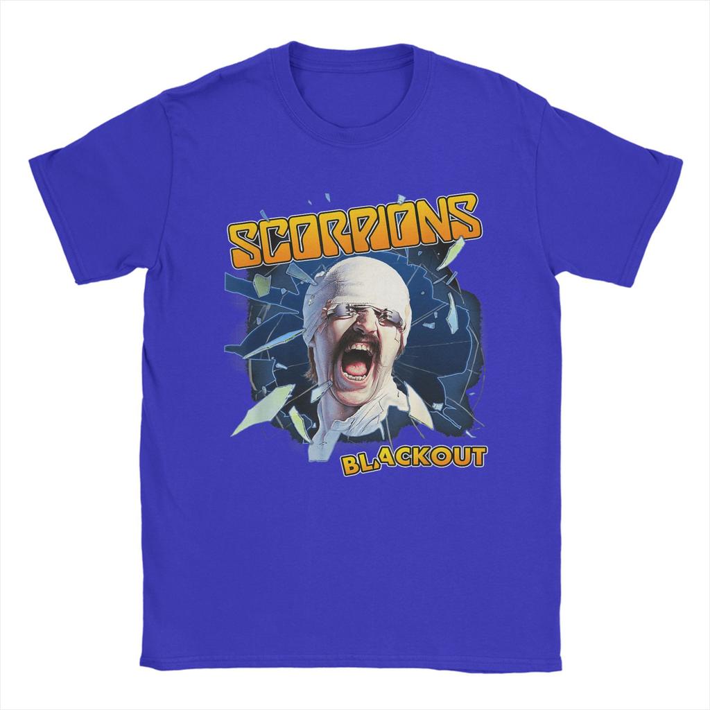 Черные футболки Scorpions для мужчин Повседневные футболки из чистого хлопка С круглым вырезом С коротким рукавом Одежда