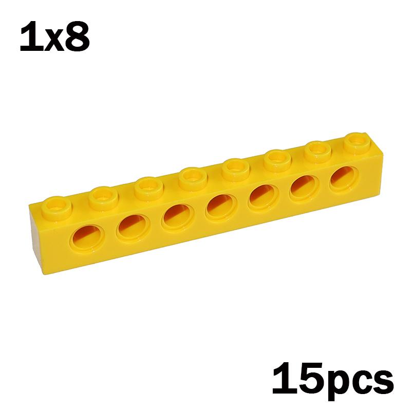 MOC Technology Сборные Детали Кирпичик 1x8 с 7 Отверстиями 3702 DIY Набор Кирпичиков Обучающие Игрушки Наборы для Детей