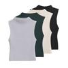 Kaslead New Arrival Women's Clothing Fashion Style Fashion All-Match Casual Half Turtleneck Sleeveless Tops 4174832