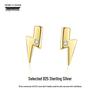 925 Sterling Silver Lightning Stud Earrings for Women - Minimalist & Exquisite, Comfortable for Pierced Ears