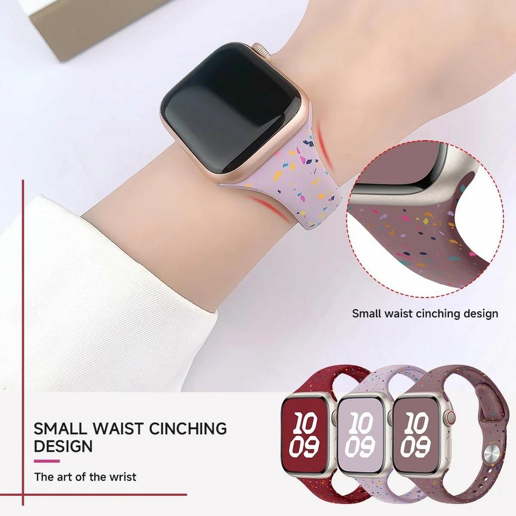 Silicone Strap for Apple Watch Series 10 42mm/9 8 7 41mm/SE (2023) SE (2022) SE 6 5 4 40mm/3 2 1 38mm Watch Band