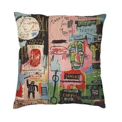 Чехол для подушки Basquiats New York Street с граффити 60x60 см, полиэстер, наволочка для дивана, квадратная наволочка, декоративная домашняя наволочка