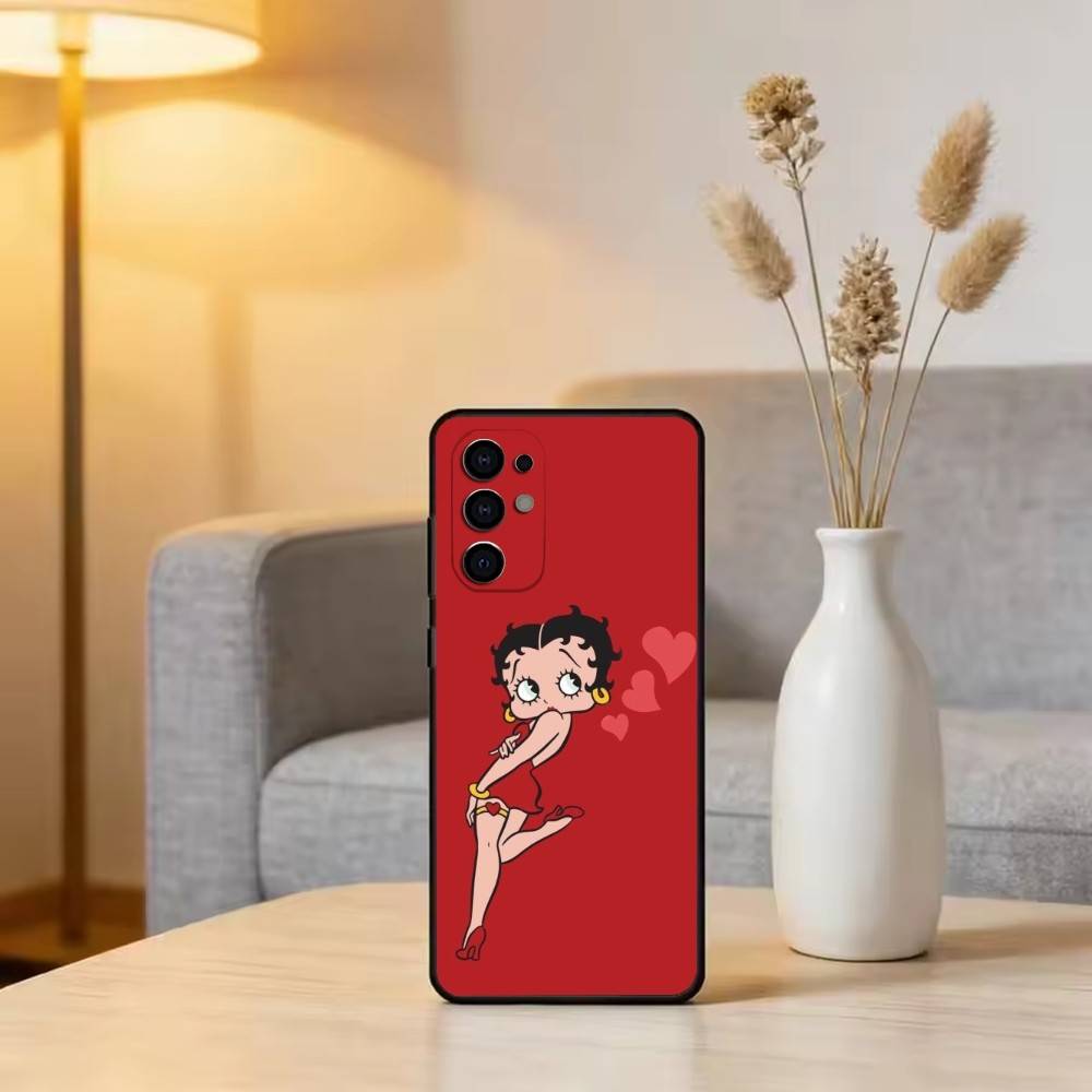 Be-Tty Boo-P Phone Case Black Silicone Soft For Samsung S25,S24,S21,S22,S23,S30,Ultra,S20,Plus,Fe,Lite