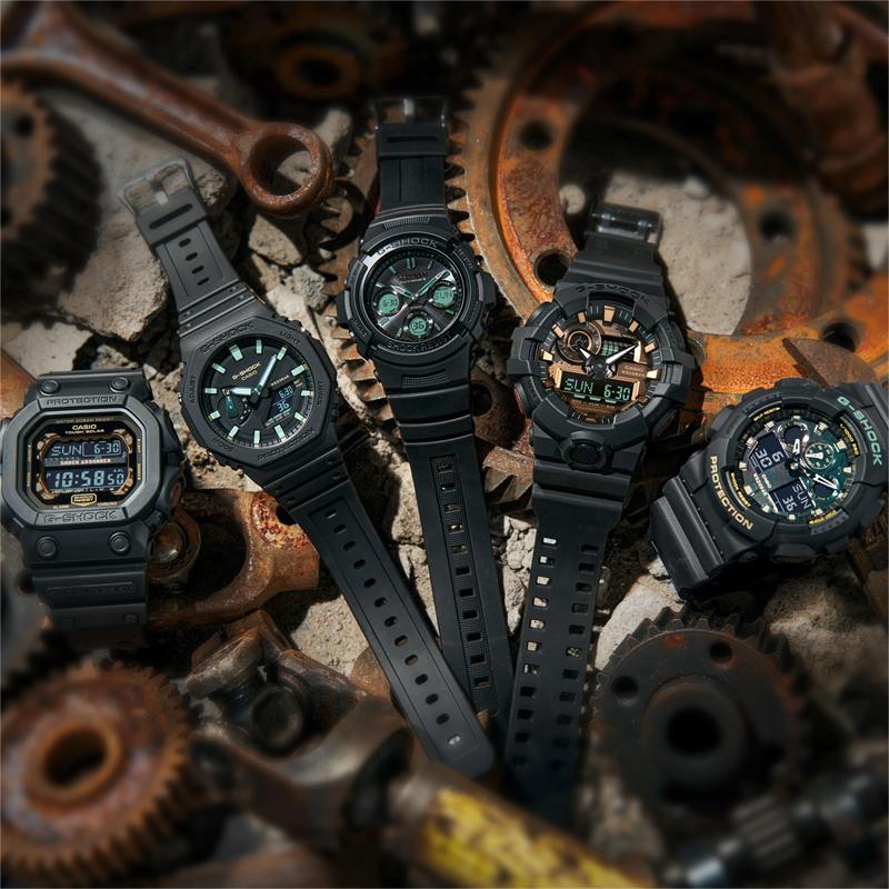 Casio Мужские Черные Часы GA-2100RC-1APR-