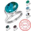 Кольцо из стерлингового серебра 925 пробы с драгоценными камнями, ювелирные изделия ручной работы, подарок на День дружбы, амазонит, ангелит, голубой опал, ботсванский агат, мохаве, лазурит, хризоколла