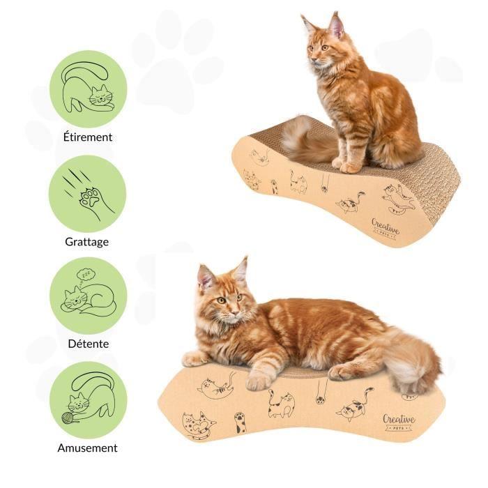 Creative Pets Griffoir pour Chat 57 x 21 x 16 cm | Grattoir Chat Double Côté | Protège Vos Meubles | Résistant et Hauté Qualité