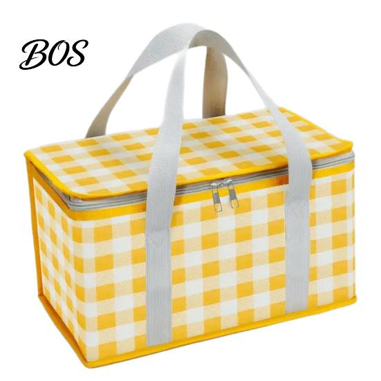 Camping Lunch Bag Insulated Picnic Bag, Foldable Thermal Basket for Outdoor, Heavy Folding Duty Aluminum Foil Cooler Food, Accessory Durable Storage