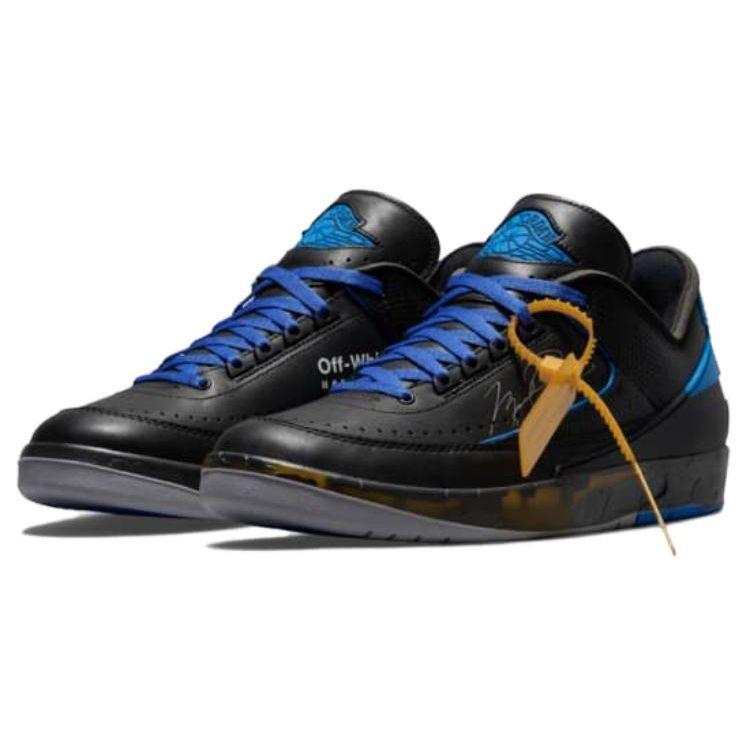 Off-White x Air Jordan 2 Retro Low SP Черные университетские кроссовки Royal Unisex DJ4375-004