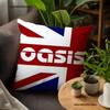 O-Oasis Band Pillow Case For Sofa Decor Car Office Room Printing Cushion Cover Decorations and Protector