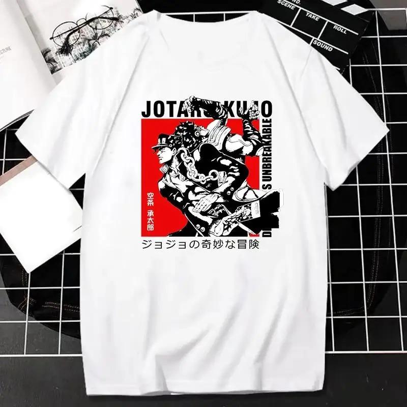 Japanese Anime JOJO Bizarre Adventure Graphic Print T Shirt Men Women Fashion Streetwear Short Sleeve Plus Size T Shirt Unisex