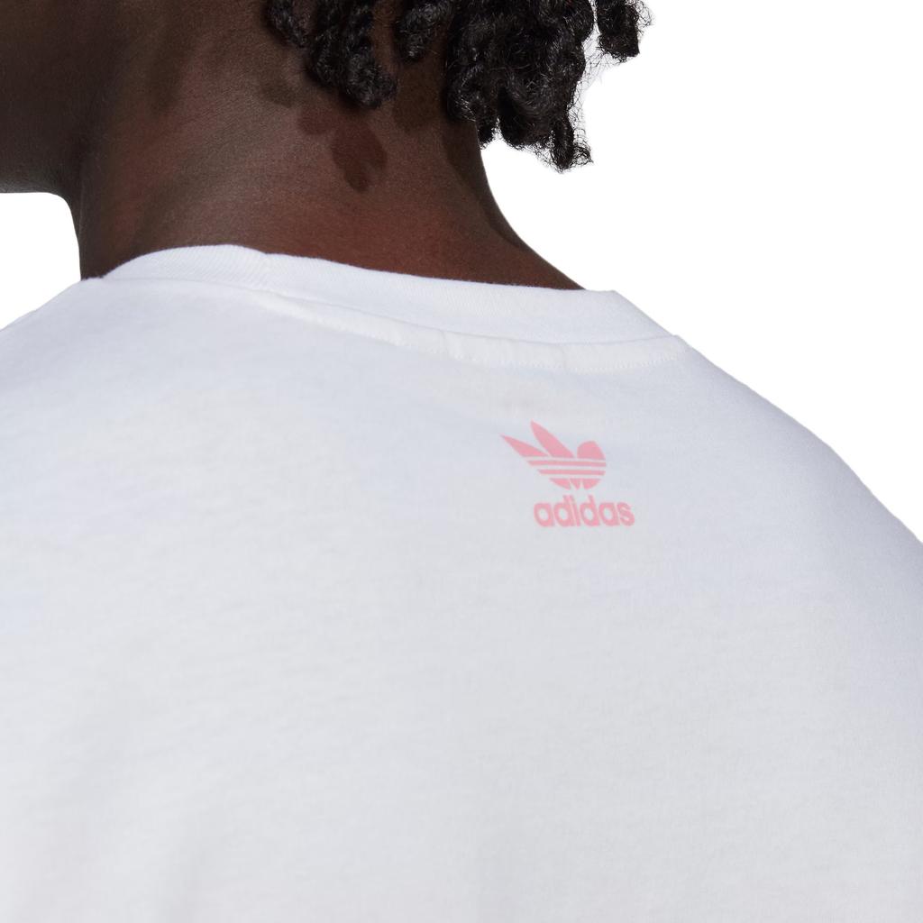 adidas Футболка Originals с круглым вырезом и принтом трилистника спереди, мужская, белая, HK7334