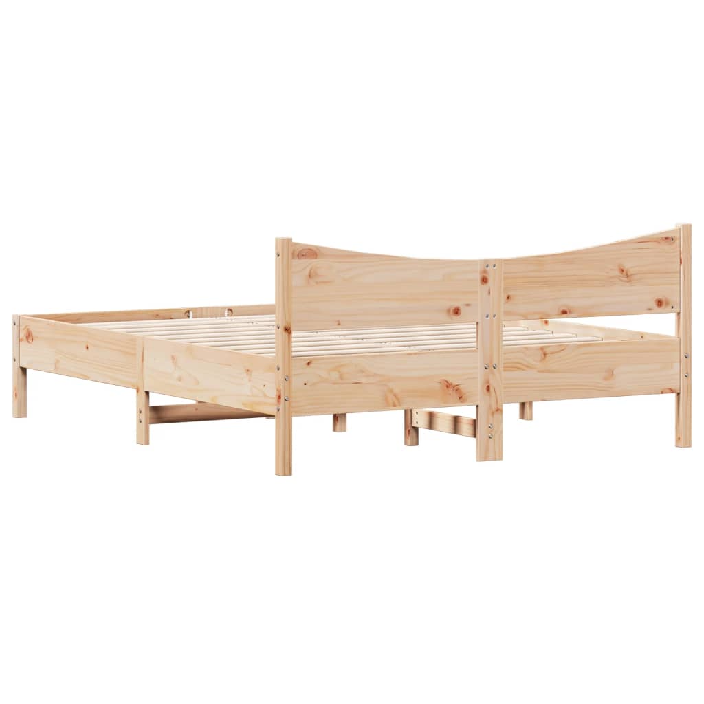 Vidaxl Rama Łóżka Bez Materaca, 150X200 Cm, Lite Drewno Sosnowe