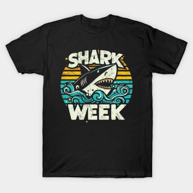 Vintage‑Style Shark‑Theme Retro Ocean‑Animal Novelty Unisex Graphic T‑Shirt