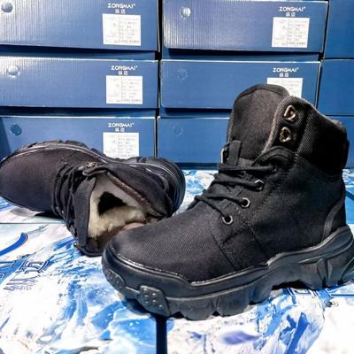 Зимние новые шерстяные ботинки черные сноубутсы с утолщенным мехом цельнолитые холодостойкие ботинки нескользящие теплые ботинки хлопковые туфли