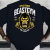 Мужская хлопковая футболка Gorilla для спортзала, тренировок, спортивная уличная одежда, черная - Мужская летняя хлопковая футболка с принтом