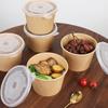 Fangcaodi 3G6002 Утолщенные одноразовые бумажные миски с крышками, 360 мл (50 шт.)