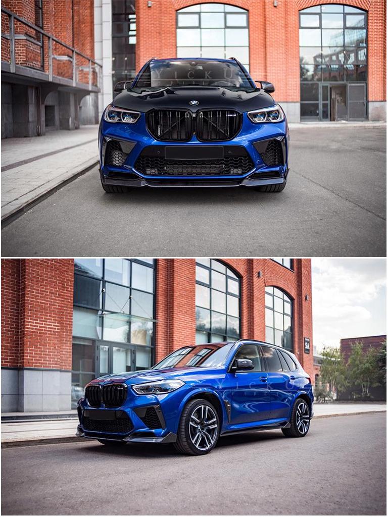 BMW X5M F95 20-22 Карбоновый боди-кит R-Style: Передний сплиттер, Задний диффузор, Пороги, Задний спойлер, Капот