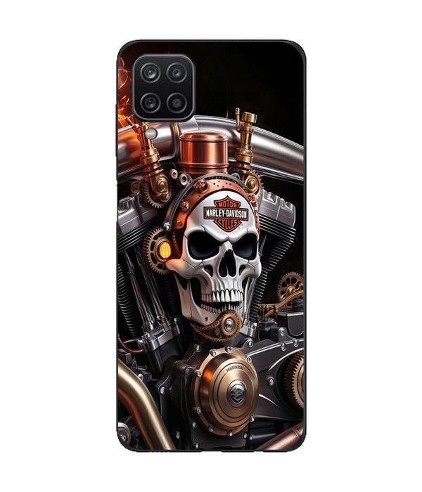 Чехол Maniacase для Samsung galaxy A12 Harley Davidson Механический Череп